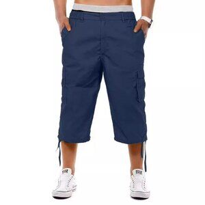 Casual Fashion Chino Cargo 3/4 Below Knee Shorts Pants Multi Pockets Trousers